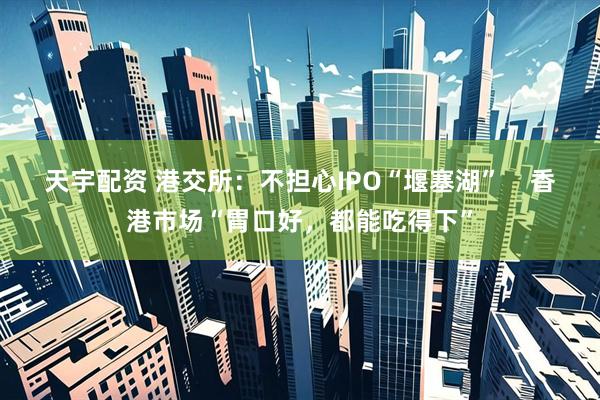 天宇配资 港交所：不担心IPO“堰塞湖”    香港市场“胃口好，都能吃得下”